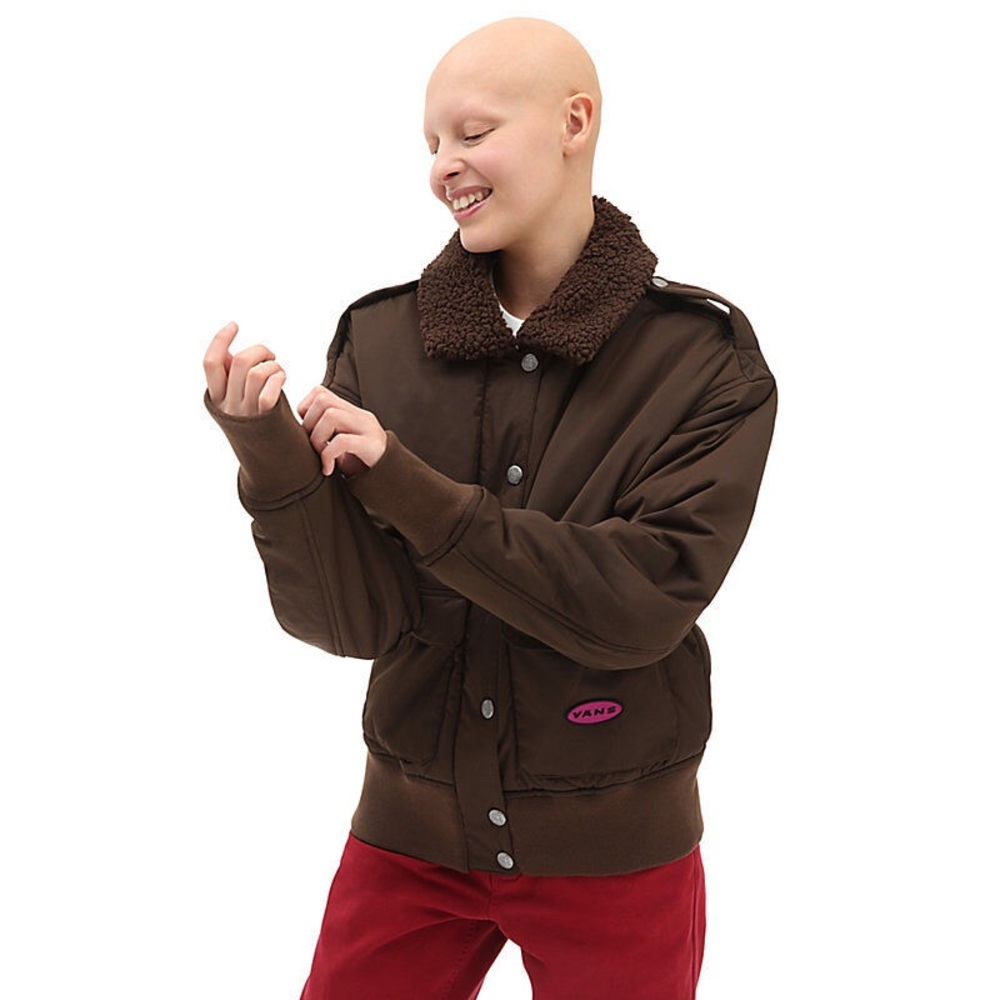 Vans Women's Brown Curren X Knost Bomber Jacket - Picture 4 of 5